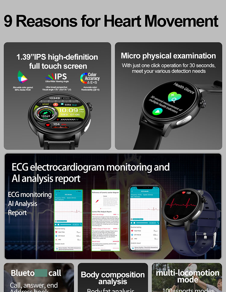 ET470 Bluetooth Monitoring Smartwatch